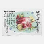 Niedlich Winter Sangria Weihnachtsgetränk Rezept Geschirrtuch (Horizontal)
