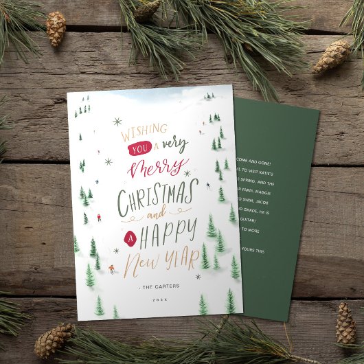 Niedlich Winter Skifahren im Foto Weihnachten