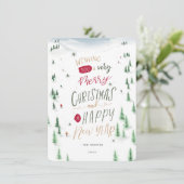 Niedlich Winter Skifahren im Foto Weihnachten (Stehend Vorderseite)