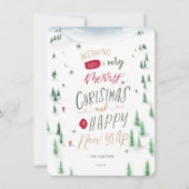 Niedlich Winter Skifahren im Foto Weihnachten (Vorderseite)