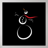 Niedlich Winter Snowman Black Poster (Vorne)