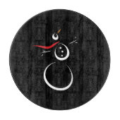 Niedlich Winter Snowman Black Schneidebrett (Vorderseite)