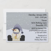 Niedlich Winter Snowman Boys Kinderdusche Einladung (Rückseite)