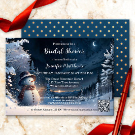 Niedlich Winter Snowman Brautparty Einladung