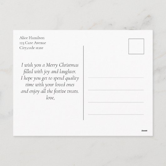 Niedlich Winter Snowman Frohe Weihnachten (Rückseite)