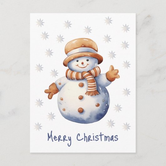 Niedlich Winter Snowman Frohe Weihnachten (Vorderseite)