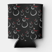 Niedlich Winter Snowman Pattern Schwarz Dosenkühler (Vorderseite)