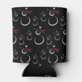 Niedlich Winter Snowman Pattern Schwarz Dosenkühler (Rückseite)