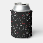 Niedlich Winter Snowman Pattern Schwarz Dosenkühler (Kanne Rückseite)
