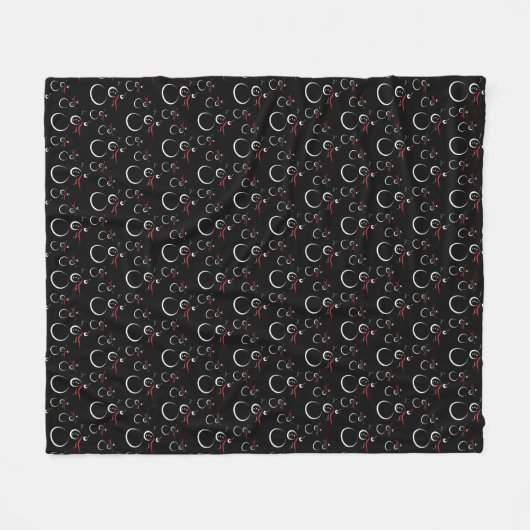 Niedlich Winter Snowman Pattern Schwarz Fleecedecke (Vorderseite (Horizontal))