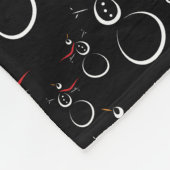 Niedlich Winter Snowman Pattern Schwarz Fleecedecke (Ecke)