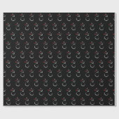 Niedlich Winter Snowman Pattern Schwarz Geschenkpapier (Flach)