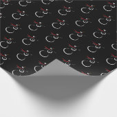 Niedlich Winter Snowman Pattern Schwarz Geschenkpapier (Ecke)