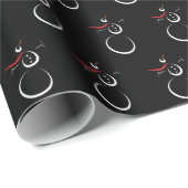 Niedlich Winter Snowman Pattern Schwarz Geschenkpapier (Rolleneckpunkt)