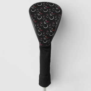 Niedlich Winter Snowman Pattern Schwarz Golf Headcover