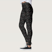 Niedlich Winter Snowman Pattern Schwarz Leggings (Links)