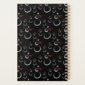 Niedlich Winter Snowman Pattern Schwarz Planer (Rückseite)
