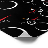 Niedlich Winter Snowman Pattern Schwarz Poster (Ecke)