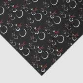 Niedlich Winter Snowman Pattern Schwarz Seidenpapier (Detail)