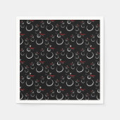 Niedlich Winter Snowman Pattern Schwarz Serviette (Vorderseite)