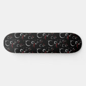 Niedlich Winter Snowman Pattern Schwarz Skateboard (Horizontal)