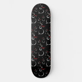 Niedlich Winter Snowman Pattern Schwarz Skateboard (Vorderseite)