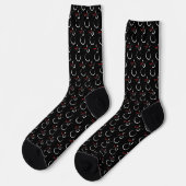 Niedlich Winter Snowman Pattern Schwarz Socken (Linkes Detail)