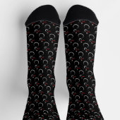 Niedlich Winter Snowman Pattern Schwarz Socken (Oben)