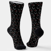 Niedlich Winter Snowman Pattern Schwarz Socken (Gewinkelt)
