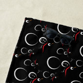 Niedlich Winter Snowman Pattern Schwarz Strandtuch (Beispiel)