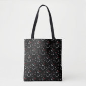 Niedlich Winter Snowman Pattern Schwarz Tasche (Vorderseite)