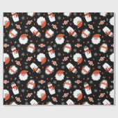 Niedlich Winter Snowman Weihnachtsmuster Geschenkpapier (Flach)