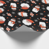 Niedlich Winter Snowman Weihnachtsmuster Geschenkpapier (Ecke)