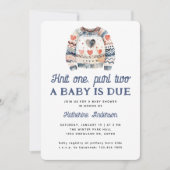 Niedlich Winter Sweater Nordic Watercolor Babydusc Einladung (Vorderseite)