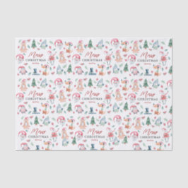 Niedlich Winter Wasserfarbe Frohe Weihnachten Seidenpapier