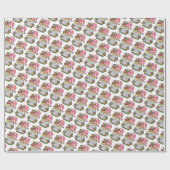 Niedlich Winter Watercolor Weihnachtsgarten Gnome Geschenkpapier (Flach)