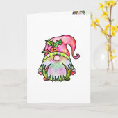 Niedlich Winter Watercolor Weihnachtsgarten Gnome Karte (Gelbe Blume)