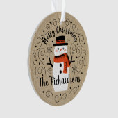 Niedlich Winter Weihnachtsschneemann Ornament (Vorderseite)