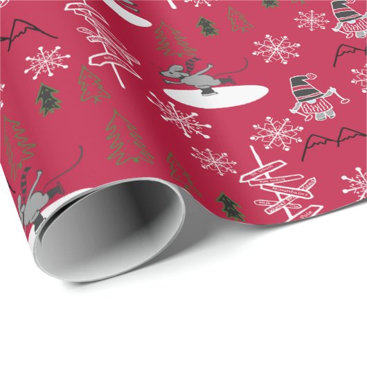 Niedlich Winter Wonderland Christmas Wrapping Pape Geschenkpapier (Rolleneckpunkt)