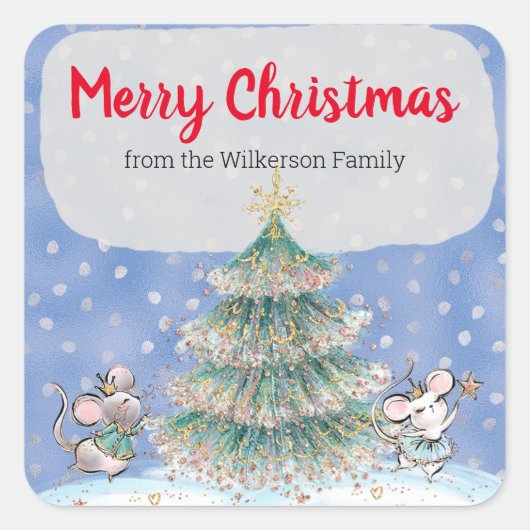 Niedlich Winter Wonderland Nutcracker Weihnachten Quadratischer Aufkleber (Vorderseite)