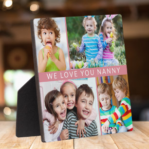 Niedlich Wir Liebe Sie Nanny 4 Foto Collage Pink Fotoplatte