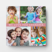 Niedlich Wir Liebe Sie Oma 4 FotoCollage Rosa Fotoplatte (Vorderseite)