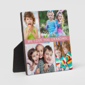 Niedlich Wir Liebe Sie Oma 4 FotoCollage Rosa Fotoplatte (Vorderseite)