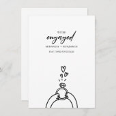 Niedlich Wir sind Verlobt Foto Verlobung Ankündigu Einladung (Vorne/Hinten)