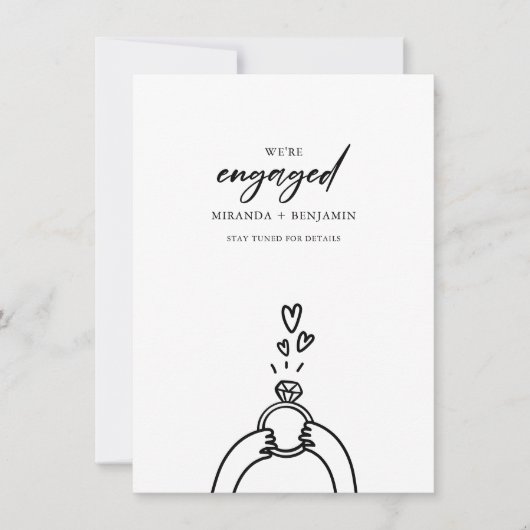 Niedlich Wir sind Verlobt Foto Verlobung Ankündigu Einladung (Vorderseite)