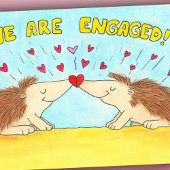 Niedlich "Wir sind verlobt! " Postkarte
