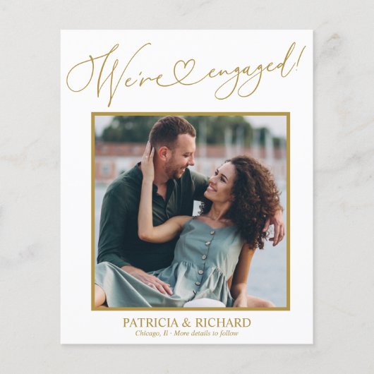 Niedlich Wir sind Verlobt Verlobung Ankündigung Fo (Vorderseite)