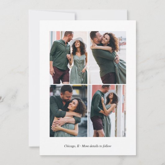 Niedlich Wir sind Verlobt Verlobung Ankündigung Fo (Rückseite)