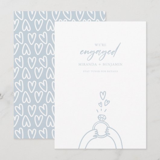 Niedlich Wir sind Verlobte Verlobung Ankündigung (Vorne/Hinten)