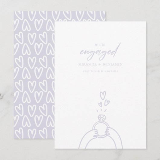 Niedlich Wir sind Verlobte Verlobung Ankündigung (Vorne/Hinten)